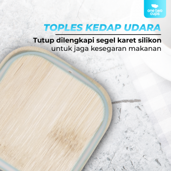 Gambar produk One Two Cups Toples Kaca Penyimpanan Makanan Kedap Udara Storage Jar 230ml - HC1019