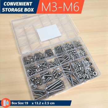Gambar produk Taffware Baut Set Screw Bolt Nuts Assortment Kit M3 M4 M5 M6 600 PCS - SA6