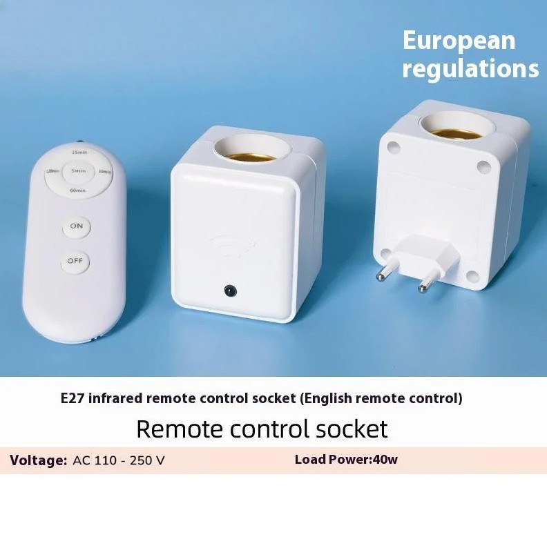 Gambar produk Homeclub Fitting Lampu Soket Pintar Smart Adapter Remote EU Plug E27 - 265N