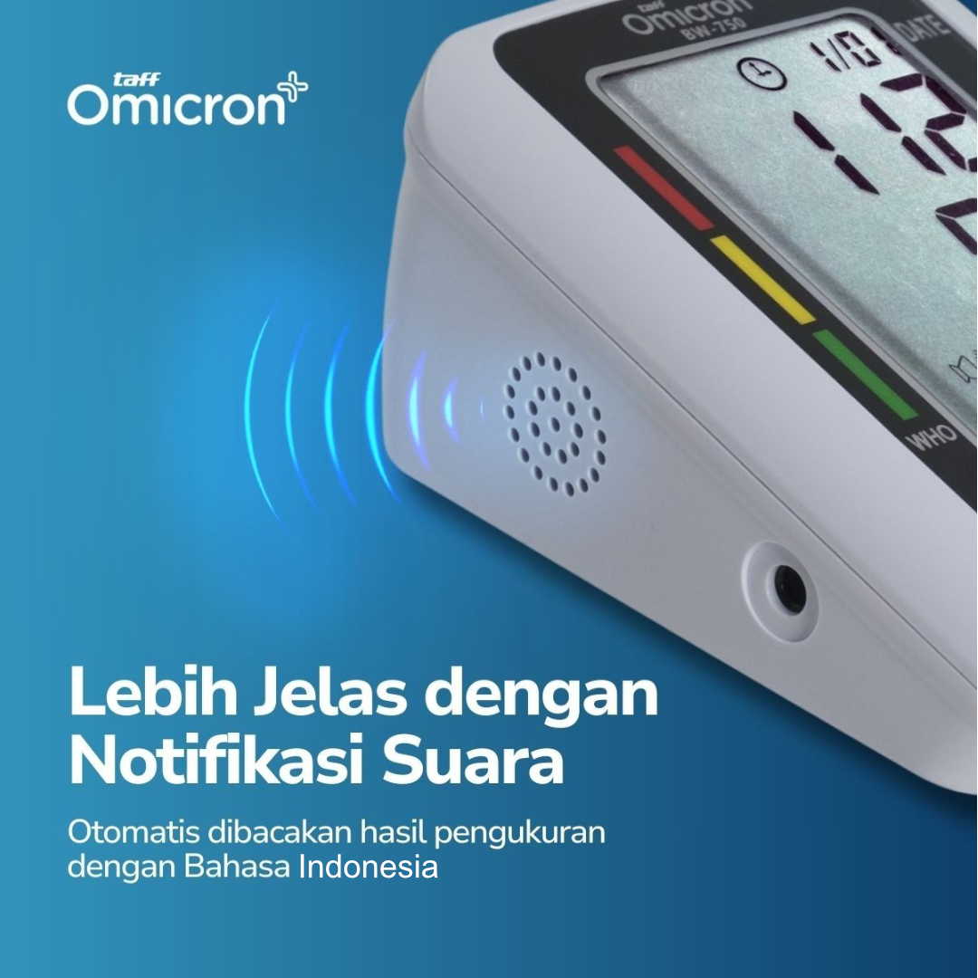 TaffOmicron Pengukur Tekanan Darah Tensimeter Digital Dual Power with Voice - BW-750 Gambar produk TaffOmicron Pengukur Tekanan Darah Tensimeter Digital Dual Power with Voice - BW-750
