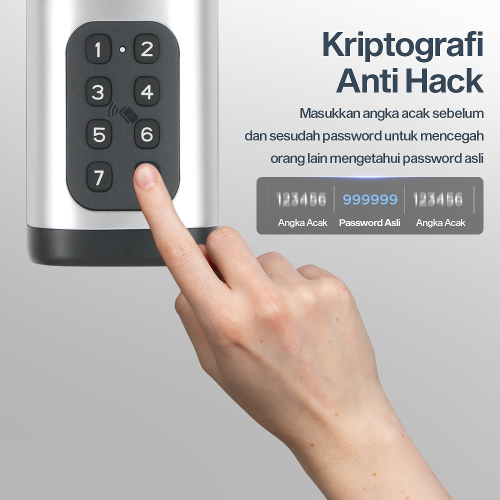 Gambar produk Juheenda Smart Door Lock Fingerprint Bluetooth Card Alarm Tuya Smart - S1