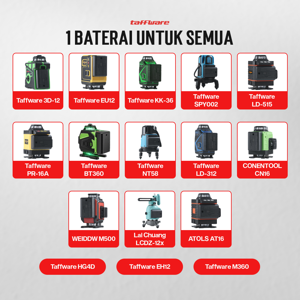 Taffware Baterai Laser Level 3D Isi Ulang Rechargeable Battery 8000mAh - BM02 Gambar produk Taffware Baterai Laser Level 3D Isi Ulang Rechargeable Battery 8000mAh - BM02