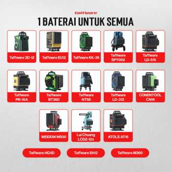 Taffware Baterai Laser Level 3D Isi Ulang Rechargeable Battery 8000mAh - BM02 Gambar produk Taffware Baterai Laser Level 3D Isi Ulang Rechargeable Battery 8000mAh - BM02