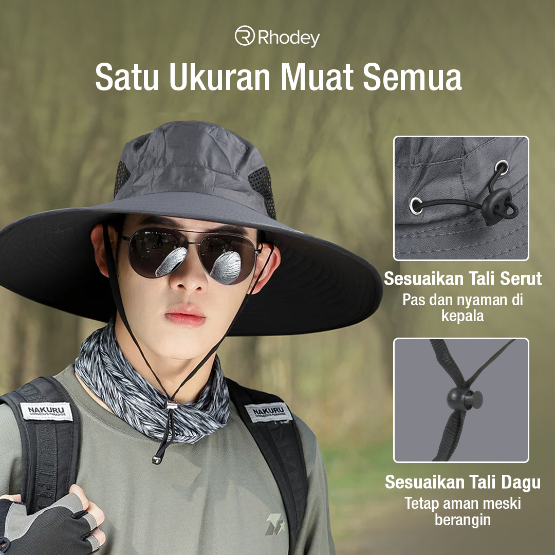 Gambar produk Rhodey Topi Rimba Outdoor Anti UV Boonie Hat Polyester - B60