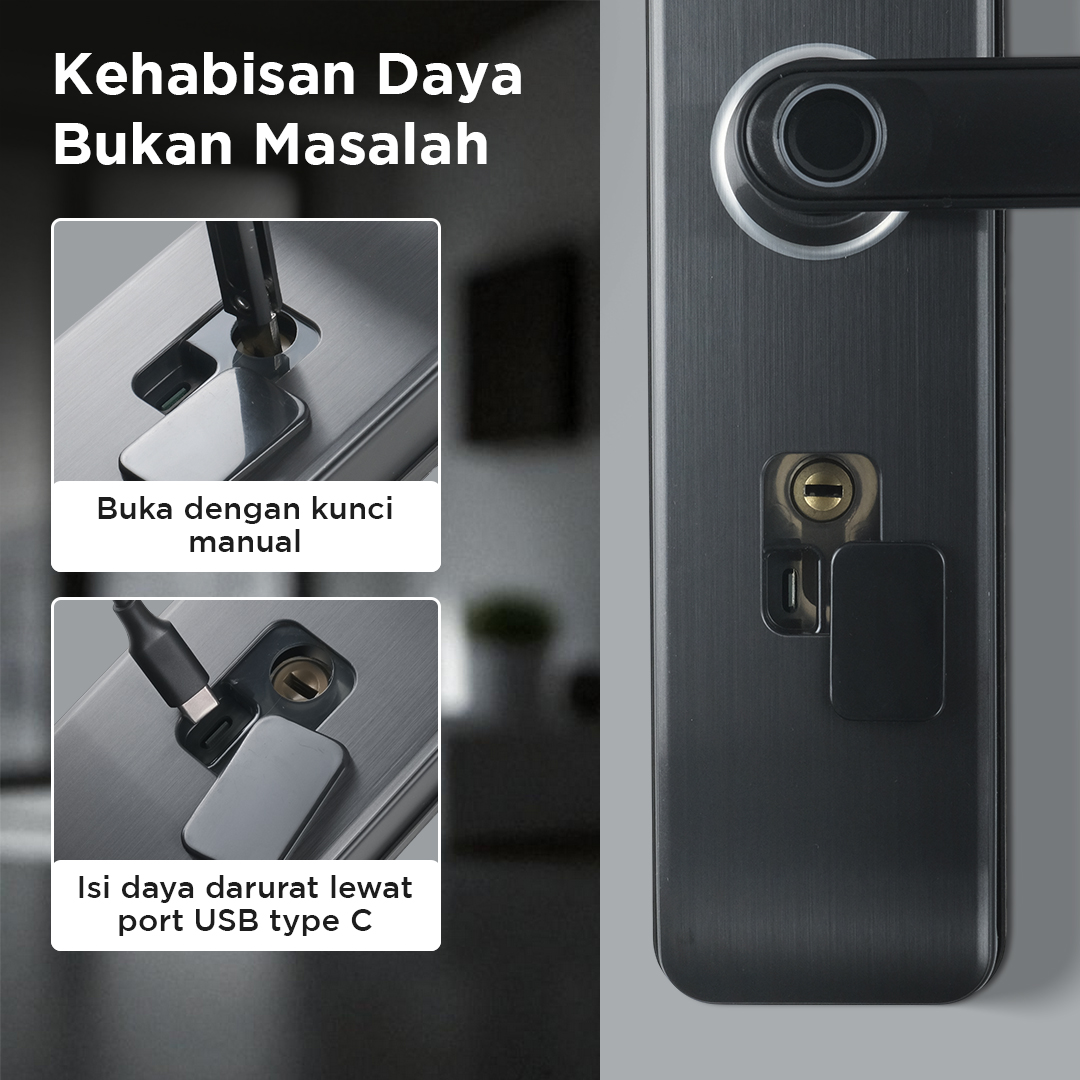 REFINE Smart Door Lock Tuya App Bluetooth Fingerprint Password - MJ1S Gambar produk REFINE Smart Door Lock Tuya App Bluetooth Fingerprint Password - MJ1S