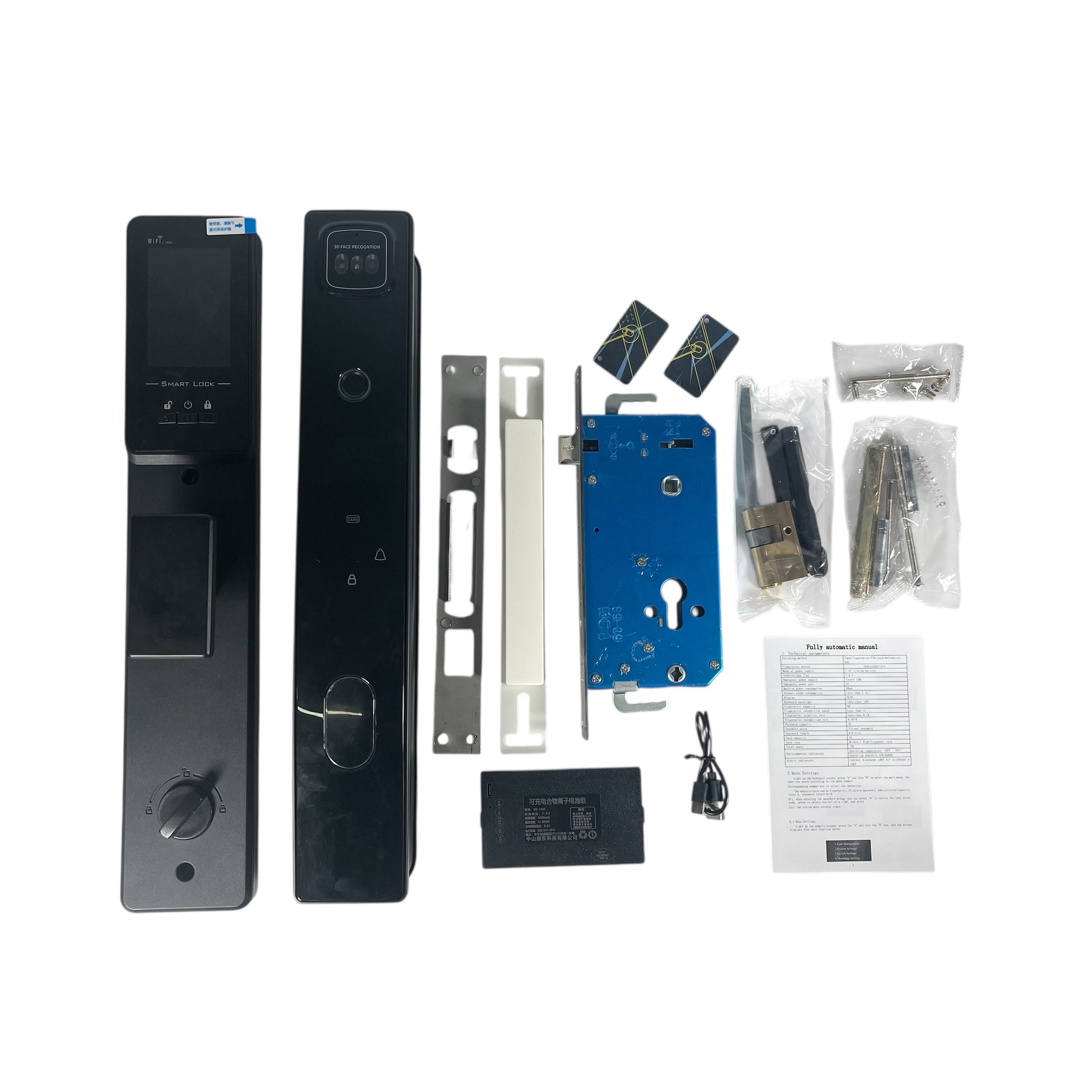 Gambar produk Joneytech Smart Door Lock Fingerprint Face Recognition App Intercom - B01RL-DJ