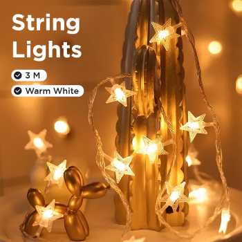 TaffLED Lampu Hias String Lights Star Shape Waterproof 20 LED 3M - G23