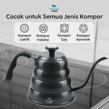 One Two Cups Teko Kopi Leher Angsa Gooseneck Pour Over Thermometer 1.2L - OTC265 Gambar produk One Two Cups Teko Kopi Leher Angsa Gooseneck Pour Over Thermometer 1.2L - OTC265
