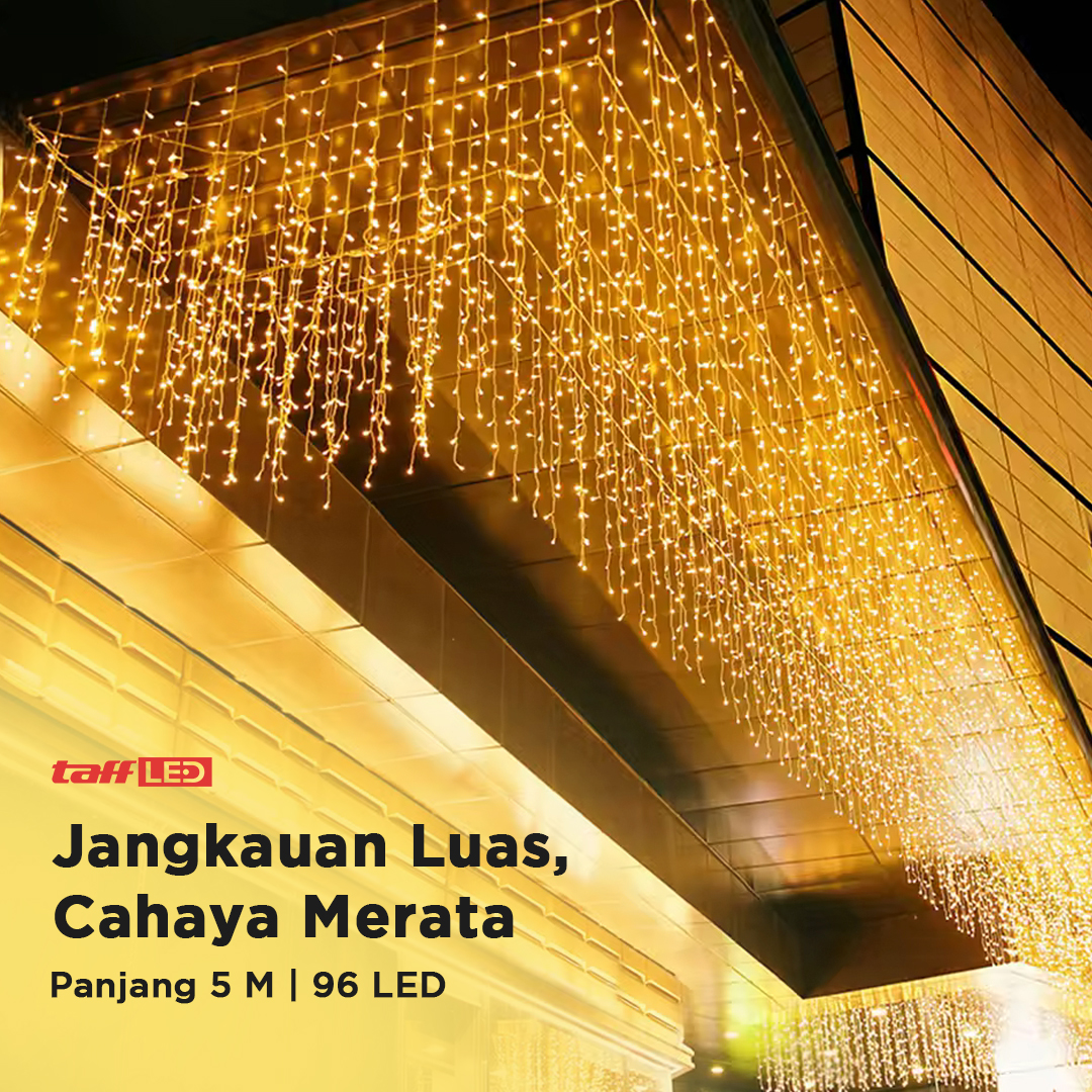 Gambar produk TaffLED Lampu Hias Gorden String Lights Icicle Fairy Waterproof 5M 96 LED - EK-04