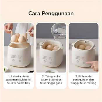 Gambar produk ONE MORE Alat Rebus Telur Elektrik Mini 4 Slot Egg Steamer 220V 300W - LG-803