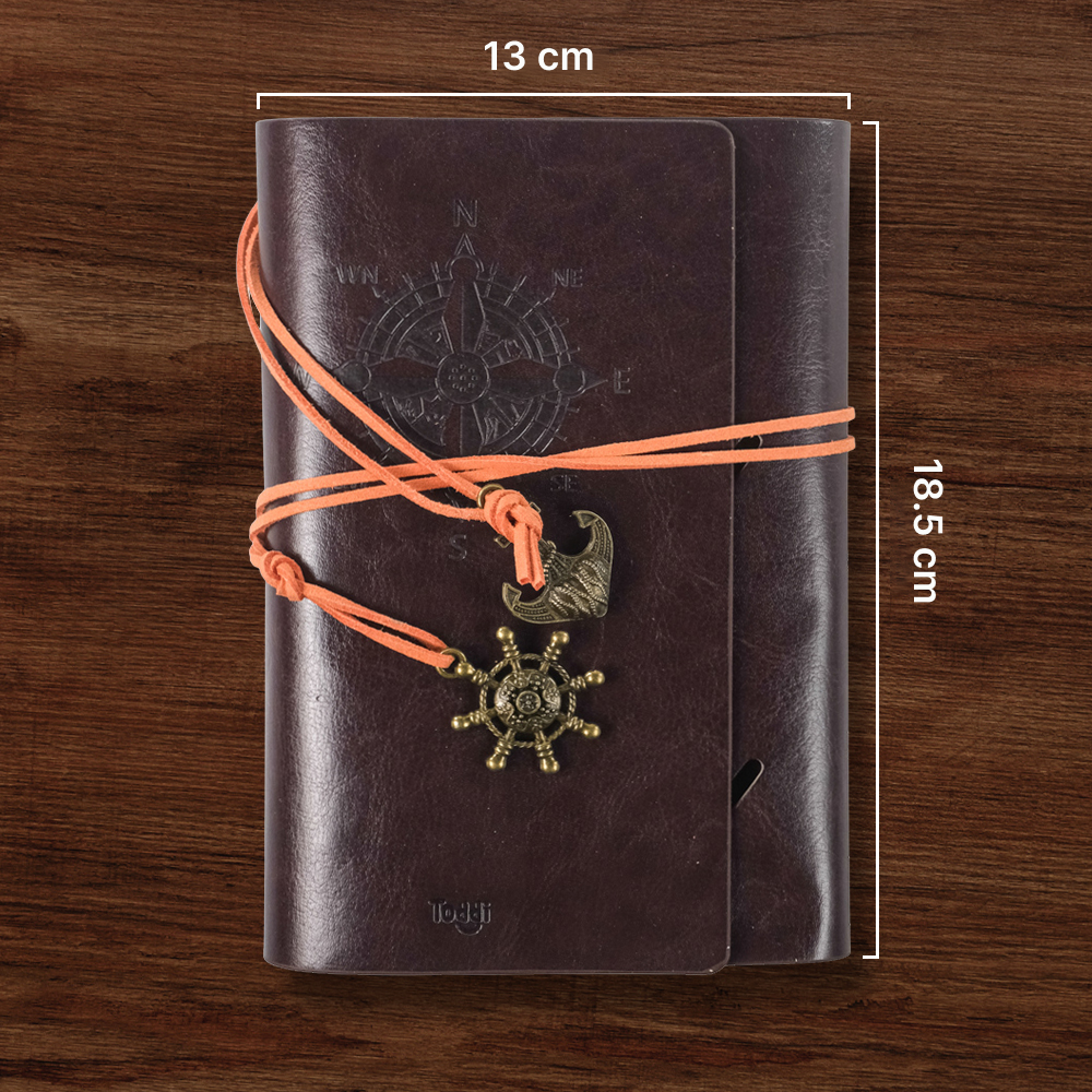 Gambar produk Toddi Buku Jurnal Leather Notebook Diary A6 72GSM 140 Halaman Blank - 8005