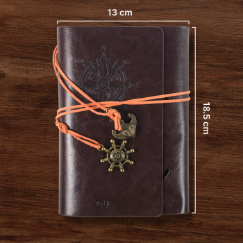 Gambar produk Toddi Buku Jurnal Leather Notebook Diary A6 72GSM 140 Halaman Blank - 8005