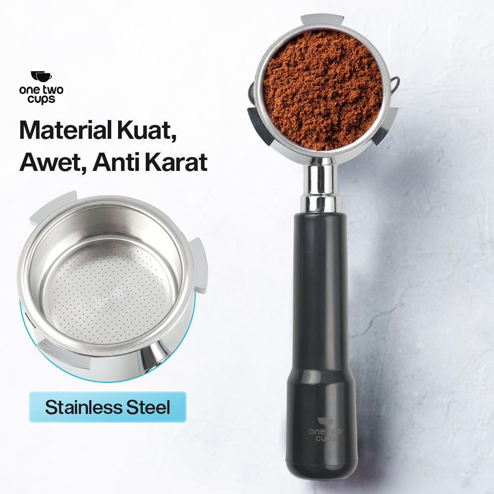 Gambar produk One Two Cups Bottomless Naked Portafilter Stainless 51mm for DeLonghi - CG-11