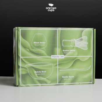 Gambar produk One Two Cups Matcha Set Kit Chawan Chasen Stand Chashaku 4 PCS - N41