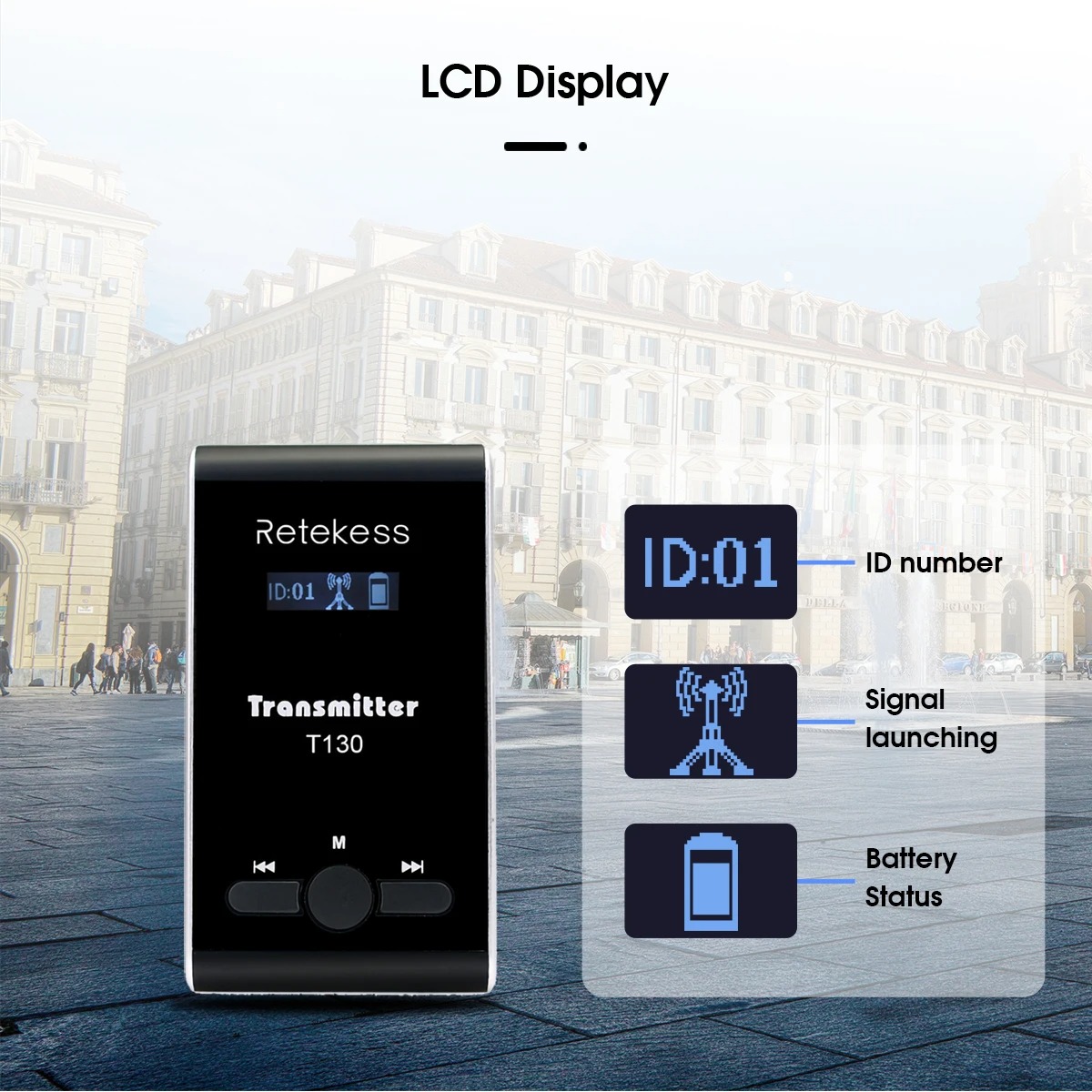 RETEKESS Audio Tour Guide Wireless Transmitter 99 Channel Mic 900mAh - T130 Gambar produk RETEKESS Audio Tour Guide Wireless Transmitter 99 Channel Mic 900mAh - T130