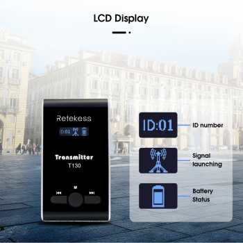 RETEKESS Audio Tour Guide Wireless Transmitter 99 Channel Mic 900mAh - T130 Gambar produk RETEKESS Audio Tour Guide Wireless Transmitter 99 Channel Mic 900mAh - T130