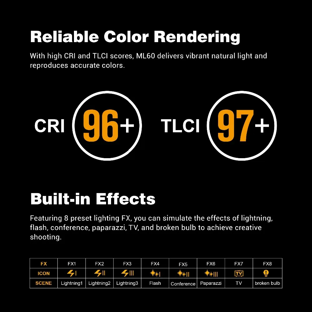 Gambar produk Godox Lampu Studio LED Fill Light Handheld Portable 8 Mode 5600K 60W - ML60