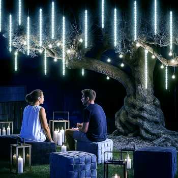 Gambar produk SMD Lampu Hias Gantung String Lights Meteor Rain Cool White 30cm 8 PCS