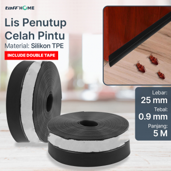 Gambar produk TaffHOME Lis Penutup Celah Pintu Penghalang Debu Door Bottom Seal 25mmx5M - EACC25