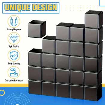 Gambar produk NEOTRA Strong Neodymium Magnet Cube NdFeB N25 5x5x5mm 50 PCS - F0009123