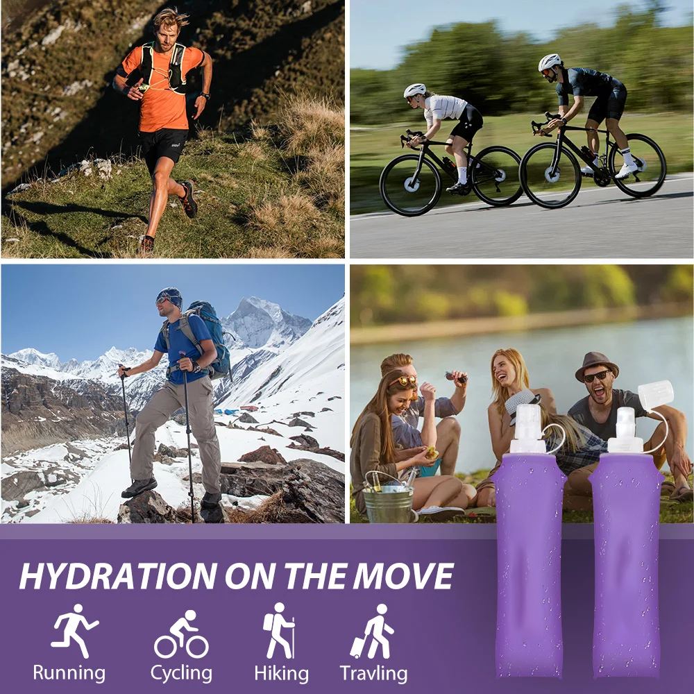 TaffSPORT Botol Minum Soft Flask Foldable Sport Water TPU 500 ml - TF009 Gambar produk TaffSPORT Botol Minum Soft Flask Foldable Sport Water TPU 500 ml - TF009