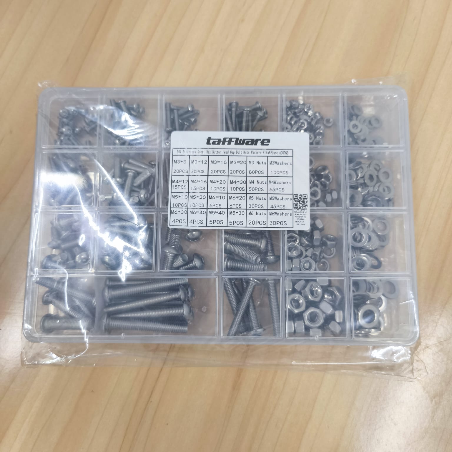 Gambar produk Taffware Baut Set Screw Bolt Nuts Assortment Kit M3 M4 M5 M6 600 PCS - SA6