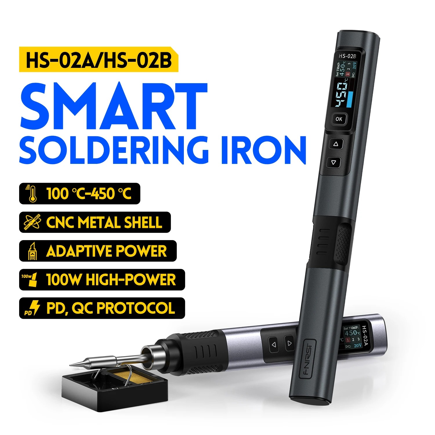 Gambar produk FNIRSI Solder Digital Adjustable Temperature Digital Screen 100W - HS-02B