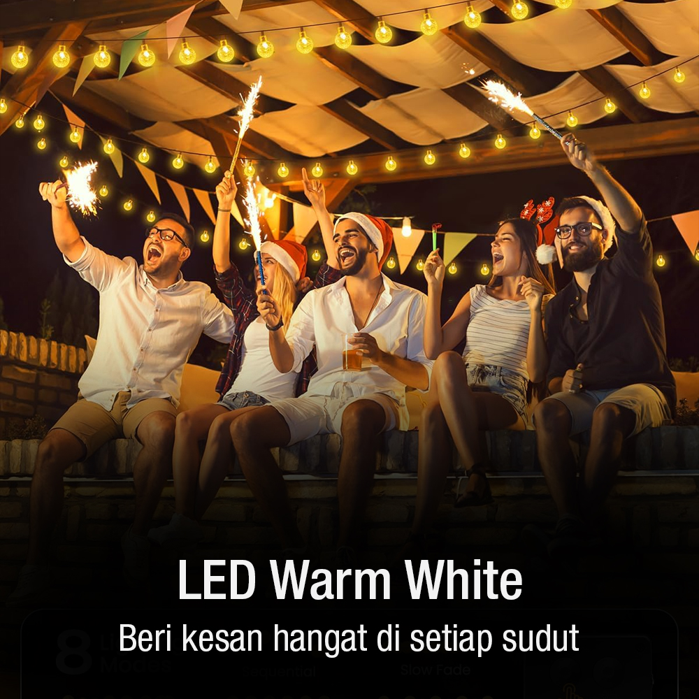 Gambar produk SHHE Lampu Hias String Lights Model Bohlam Waterproof 20 LED 5M - PD039