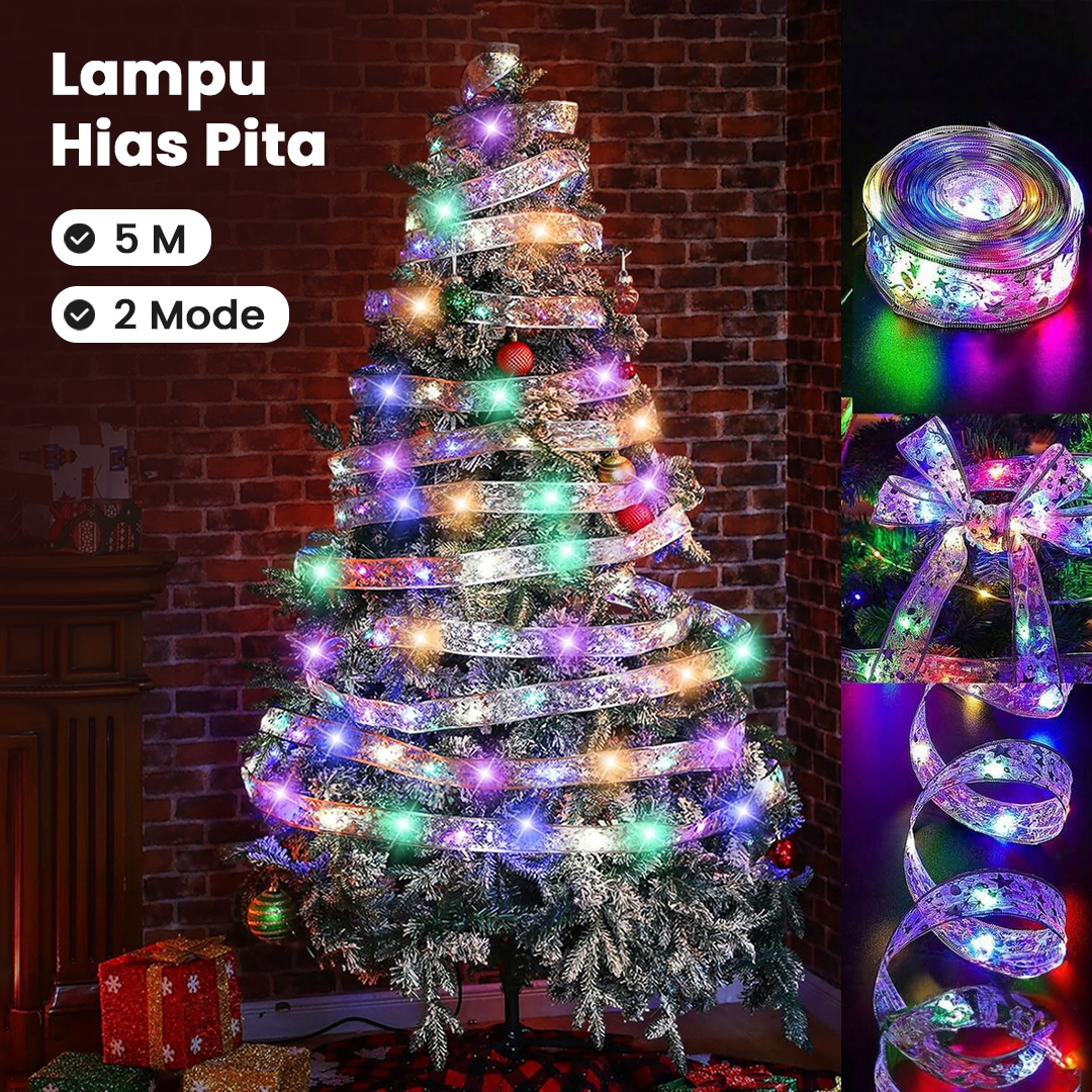 Gambar produk Partigos Lampu Hias String Lights Model Pita Natal 50 LED Multicolor - AA562