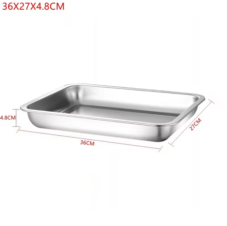 Gambar produk Panina Tray Baki Nampan Makanan Food Container Kitchen Stainless 304 36x27x4.8cm - PN50