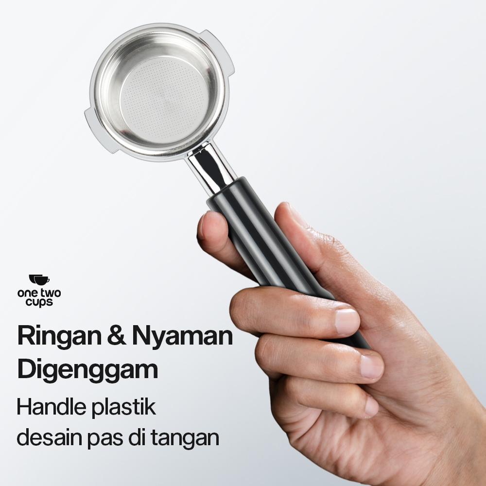 Gambar produk One Two Cups Bottomless Naked Portafilter Stainless Steel Expobar 58mm - RJ8