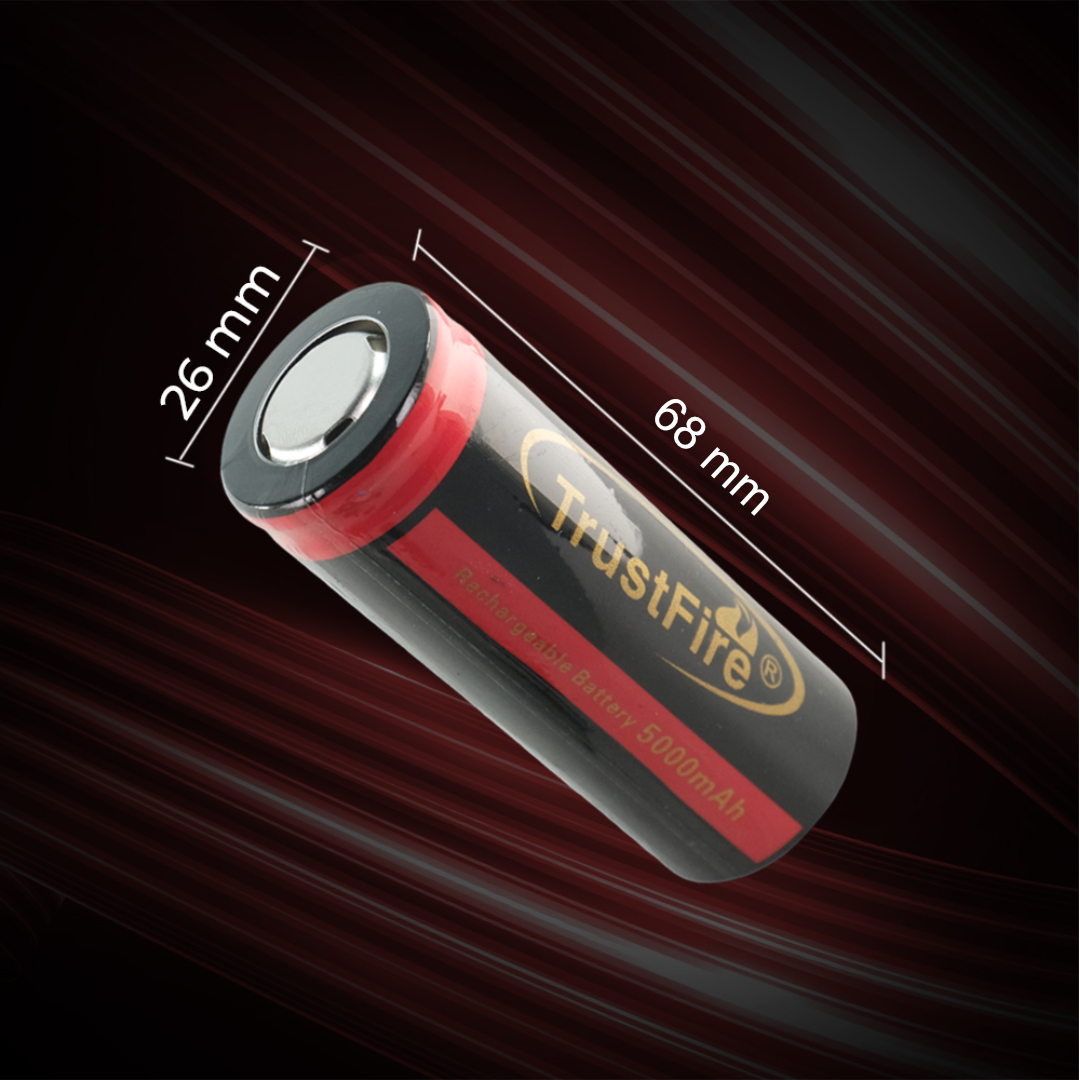 Gambar produk TrustFire Baterai Recharge 26650 Li-Ion 3.7V 5000mAh Flat Top 1 PCS - 1903SN35