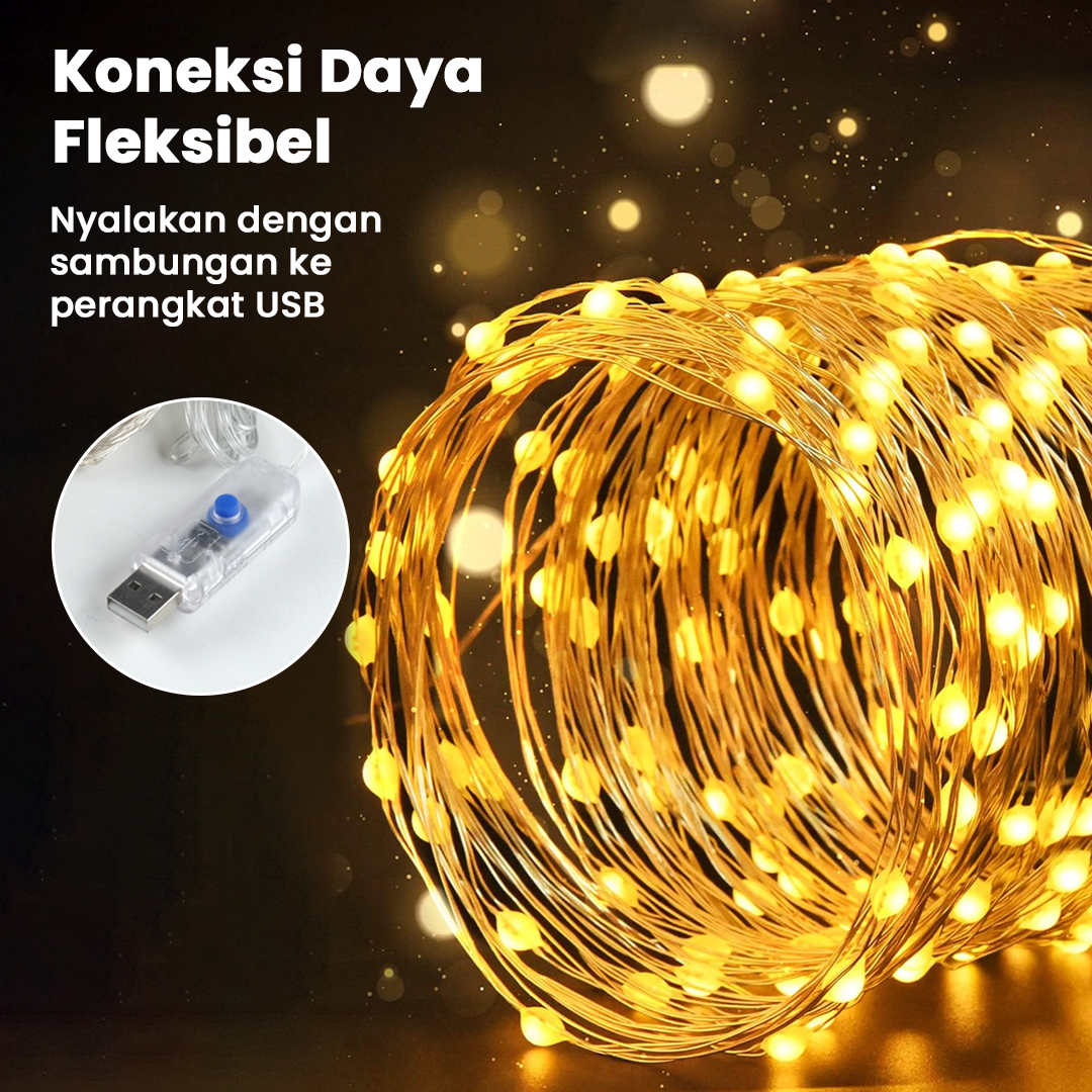 Gambar produk ANBLUB Lampu Hias Gorden String Lights USB 300 LED 3x3M with Remote - ANB300