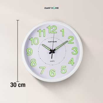 Gambar produk TaffHOME Jam Dinding Bulat Quartz Luminous Glow in The Dark 30cm MDB4