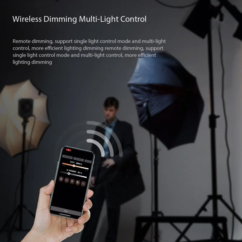 Gambar produk LIYADI Lampu Studio Fotografi COB LED RGBW 24 Mode TFT Display 330W - G330C