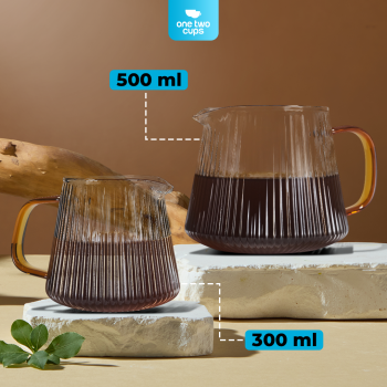 Gambar produk One Two Cups Coffee Server V60 Drip Pour Over Borosilicate Glass 500ml - SPA865