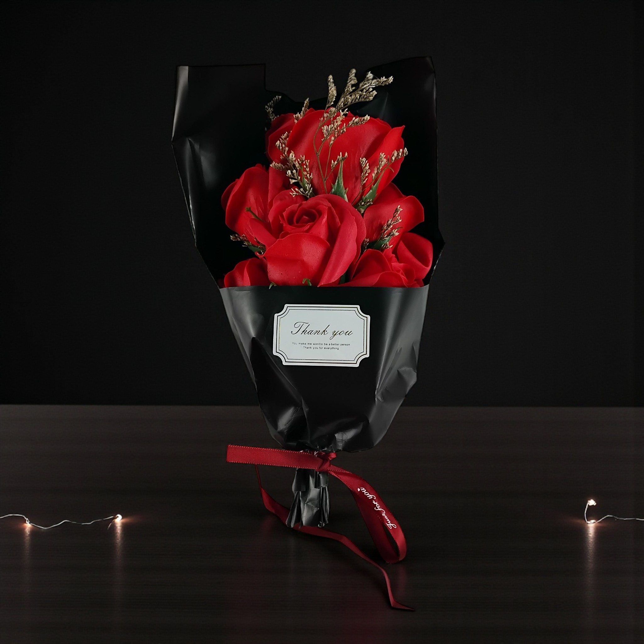 Gambar produk WS Buket Bunga Sabun Mawar Boneka LED String Soap Rose Valentine Gift - WS-07