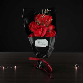 Gambar produk WS Buket Bunga Sabun Mawar Boneka LED String Soap Rose Valentine Gift - WS-07