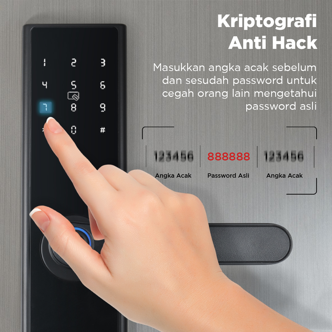 BILIXO Smart Door Lock Fingerprint Password Card RFID Alarm - N1F Gambar produk BILIXO Smart Door Lock Fingerprint Password Card RFID Alarm - N1F