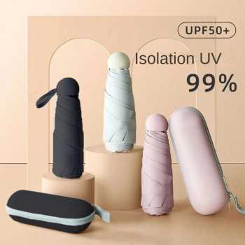 Gambar produk HUJI Payung Lipat Vinyl Umbrella Waterproof Anti UV UPF 50+ 6 Bone - HJ190