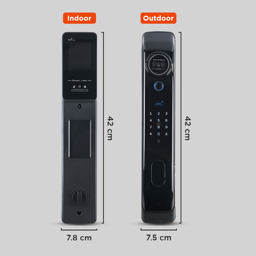 Glomarket Smart Door Lock Fingerprint Face Recognition Eques Intercom - B02RL-DJ Gambar produk Glomarket Smart Door Lock Fingerprint Face Recognition Eques Intercom - B02RL-DJ