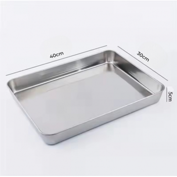 Eggy Loyang Nampan Tray Grill Pan Oven Baking Stainless Steel 430 40x30x5cm - EG36 Gambar produk Eggy Loyang Nampan Tray Grill Pan Oven Baking Stainless Steel 430 40x30x5cm - EG36