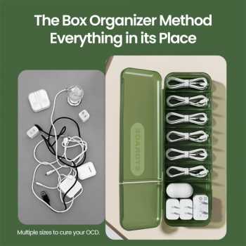 Gambar produk Pupu Kotak Kabel Organizer Data Cable Storage Box 6 Slot with Cover - INU166