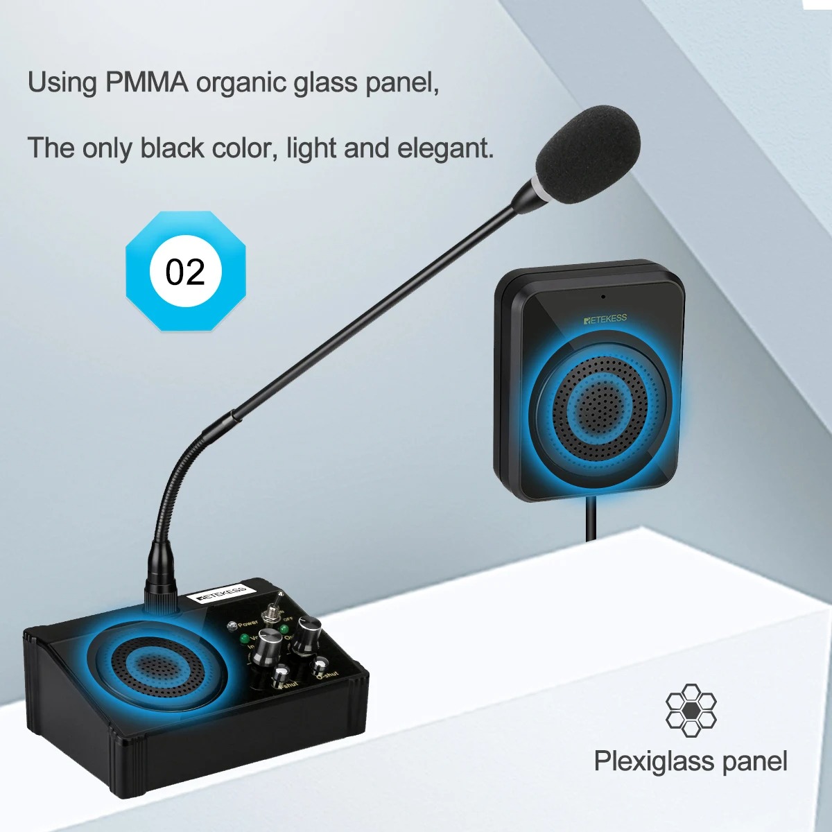 RETEKESS Window Speaker Intercom Dual Way Mic Loket Counter Teller 5W - TW106 Gambar produk RETEKESS Window Speaker Intercom Dual Way Mic Loket Counter Teller 5W - TW106