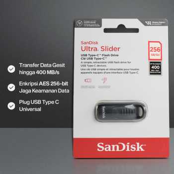Gambar produk SanDisk Ultra Slider Flashdisk USB Type C 256GB - SDCZ480
