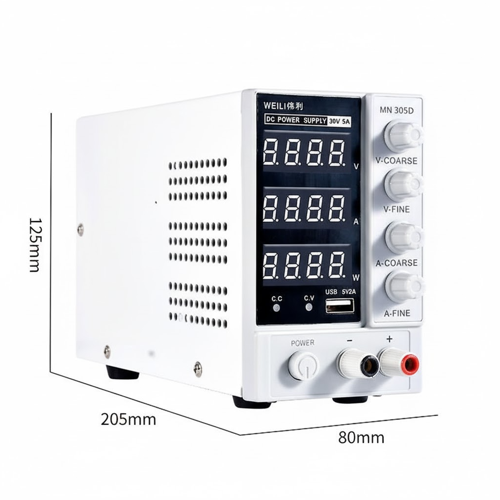 FUYUAN Adjustable Power Supply 4 Digit Display DC Stabilized 30V 5A - MN-305D Gambar produk FUYUAN Adjustable Power Supply 4 Digit Display DC Stabilized 30V 5A - MN-305D