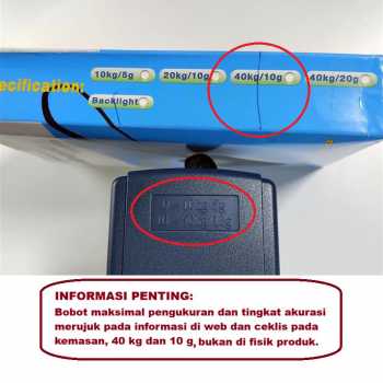 Gambar produk Vastar Timbangan Koper Tas Gantung Digital with Backlight LED 40kg 10g - OCS-3