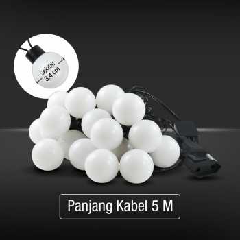 Gambar produk SHHE Lampu Hias String Lights Model Bohlam Waterproof 20 LED 5M - PD039