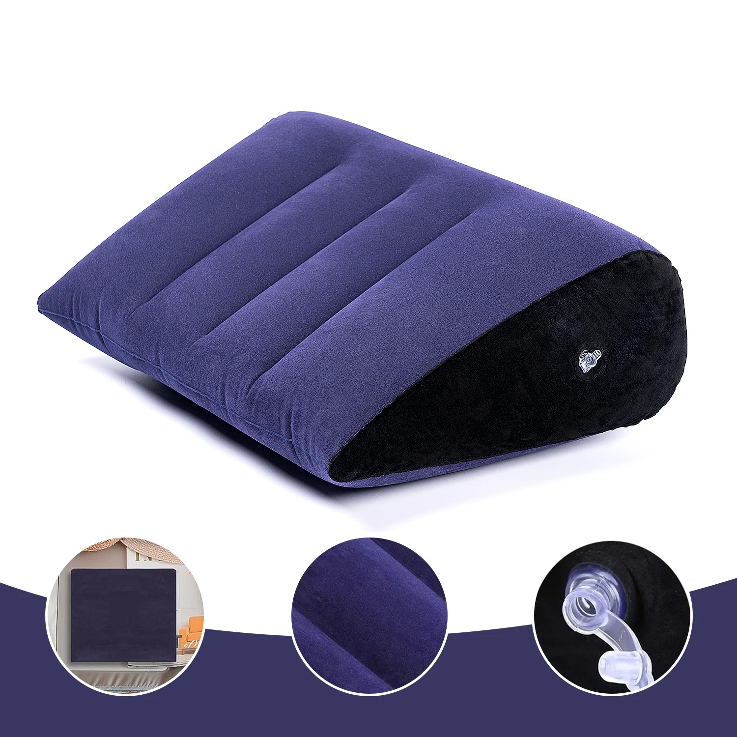 BITEFU Bantal Angin Segitiga PVC Triangle Inflatable Pillow 45cm - A001 Gambar produk BITEFU Bantal Angin Segitiga PVC Triangle Inflatable Pillow 45cm - A001
