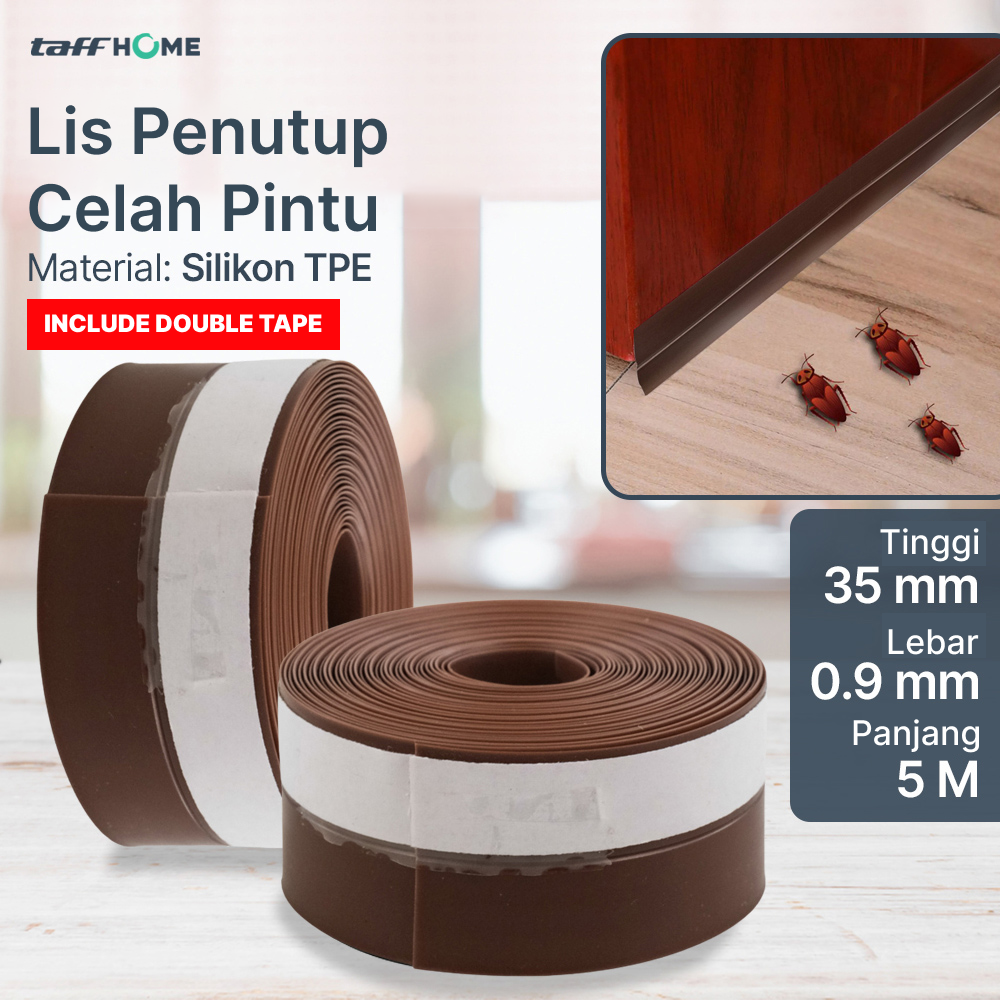 TaffHOME Lis Penutup Celah Pintu Penghalang Debu Door Bottom Seal 35mmx5M - EACC25 Gambar produk TaffHOME Lis Penutup Celah Pintu Penghalang Debu Door Bottom Seal 35mmx5M - EACC25